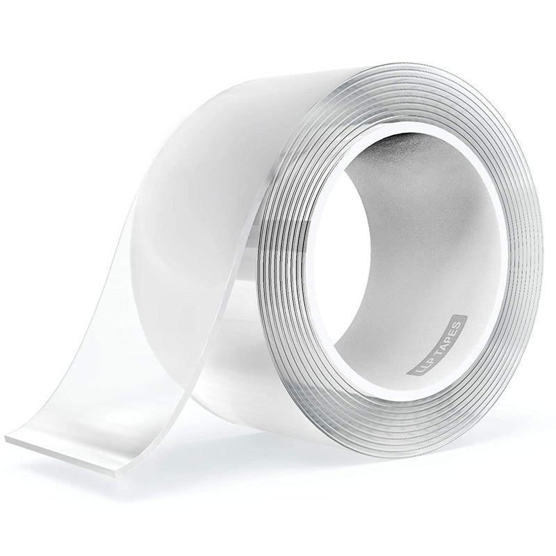 LLPT شريط لاصق نانو مزدوج الجوانب LLPT 2 بوصة × 33 قدم شريط تثبيت قوي شريط جل ثقيل الشفافية غير المرئية قابل للغسل قابل للإزالة بدون بقايا للمنزل المكتب تخزين ديكور بطاقة ملصق صورة جدار (SN233) - Image 1